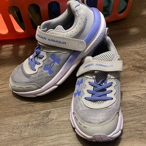 Under Armour Kids' Gray and Blue Shoes. Size 3Y